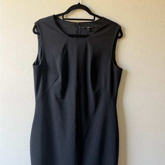 HUGO BOSS Black Midi Sheath Dress Women’s Size 10 Virgin Wool - Picture 4 of 15